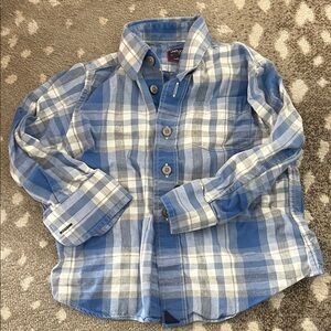 Untuckit Blue and White Plaid Button Down Shirt